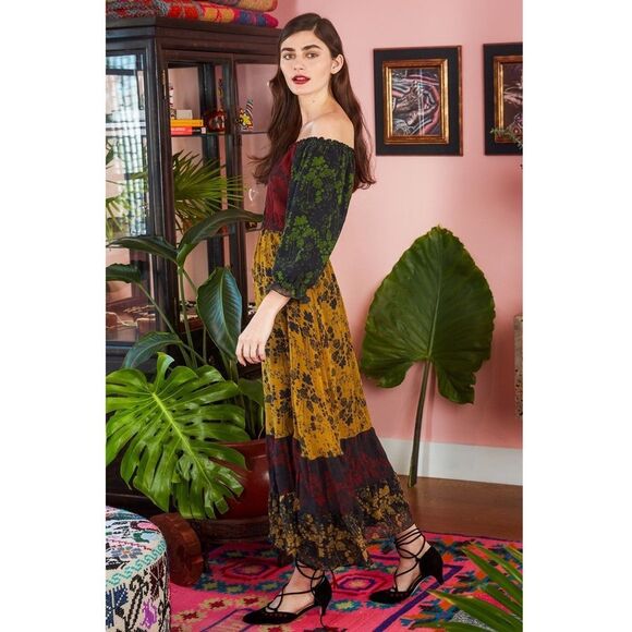 Free People x Carolina K Alexa Off Shoulder Chiffon Dress - Picture 3 of 10